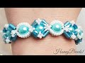 Beading tutorial, Beaded bracelet, Pearl bracelet, Tubelet beads, 'Crystal Glamour', by HoneyBeads1