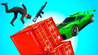 SOBREVIVIR A CAÍDAS EN GTA 5 🤣 AUTOS vs LOS COMPAS #4