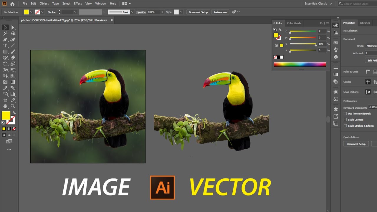 Image Trace in Adobe Illustrator CC 2020 | Vectorize Image In ...