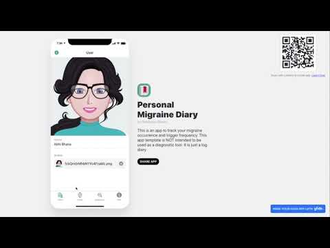 GlideApps: Personal Migraine Diary Template