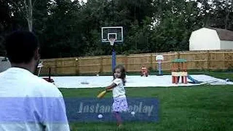 2 yr old Hit's HOME RUN