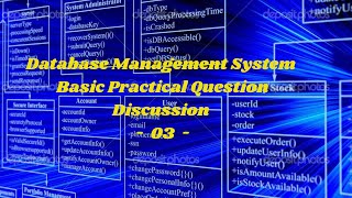 DBMS Question Session Task No 03 | 1st Year | Semester 01 | Java Institute | Hansi Dileesha