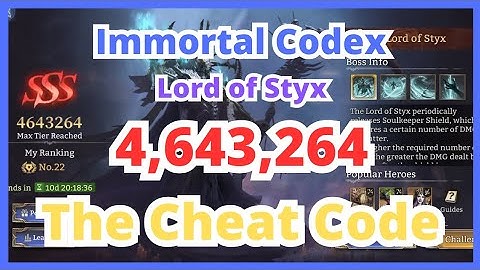 Immortal Codex Lord of Styx | Helga The Cheat Code SSS Score | Watcher of Realms WoR