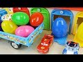 Car toys surprise eggs truck cars and poli play