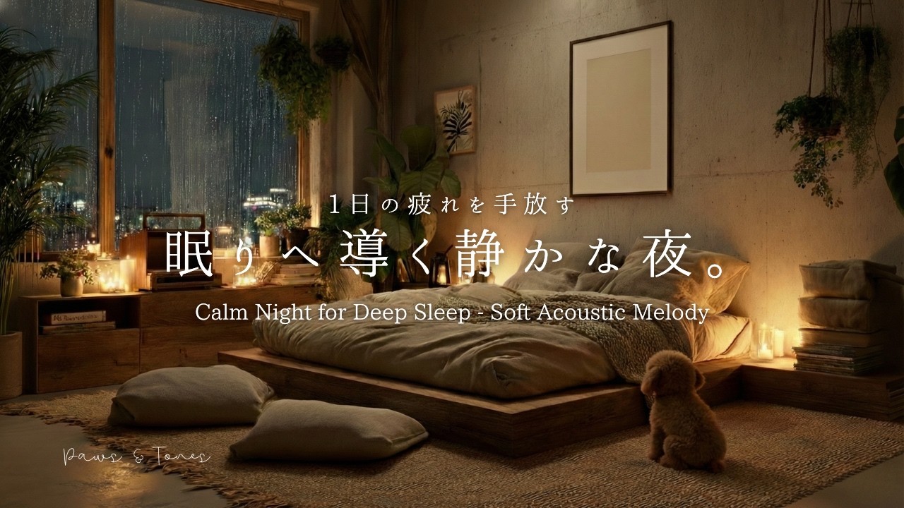 【夜のリセットBGM】1日の疲れを手放す、眠りへ導く静かな夜。| Calm Night for Deep Sleep - Soft Acoustic Melody 🌙