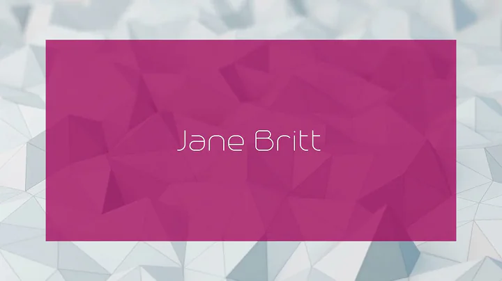 Jane Britt - appearance