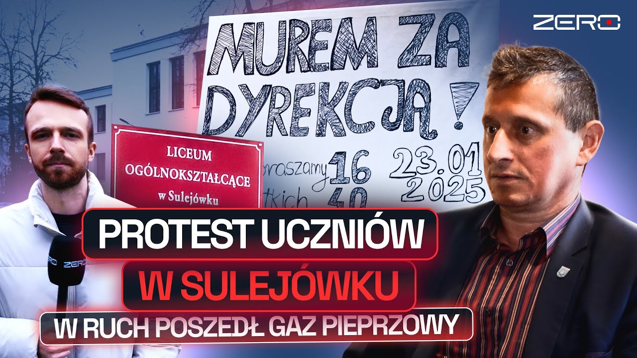 ZADYMA W SULEJÓWKU. UCZNIOWIE PROTESTUJĄ, BO NIE ZGADZAJĄ SIĘ NA ZWOLNIENIE DYREKTORKI SZKOŁY