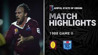 QLD Maroons v NSW Blues Match Highlights | Game II, 1988 | State of Origin | NRL