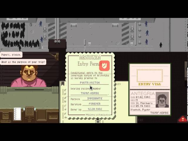 AdventureGamePlays: Papers, Please 5: A Good Ending