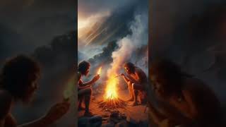 "Primitive Man Lighting Fire"