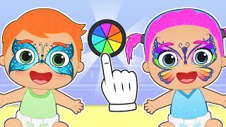 BABY ALEX AND LILY 🦋 Butterfly Face Painting | Cartoons for Children screenshot 4