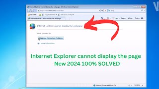 2024 fix internet explorer cannot display the page - diagnose connection problems error in windows 7