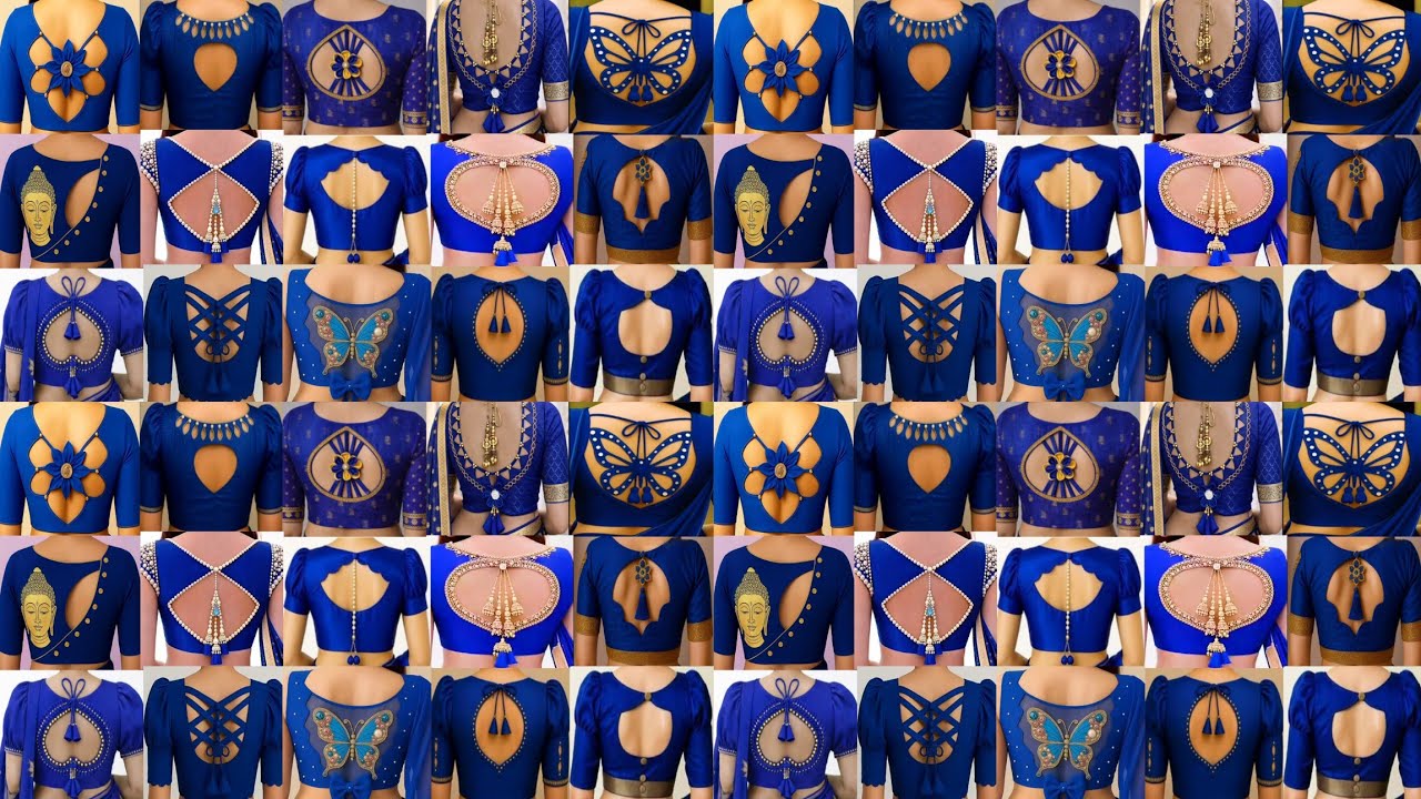 💙 Trending silk saree blouse designs/fancy saree blouse neck designs/blouse design/back neck designs