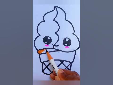 How to draw cute ice cream step by step fors_Easy cute Drawing #shorts ...