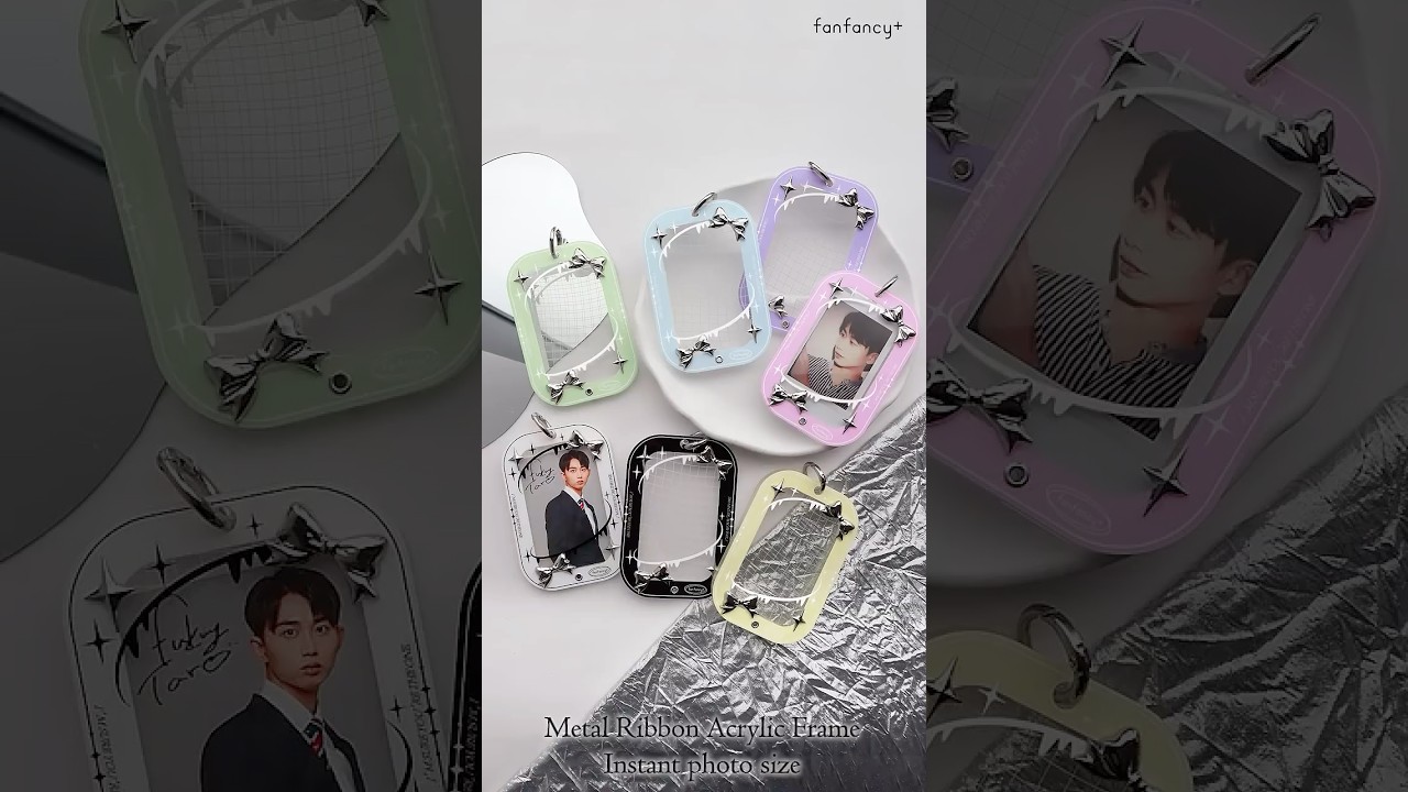メタルリボンアクリルフレーム インスタントフォトサイズ ピンク