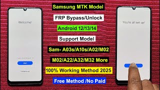 "2025 Free Tool" All Samsung FRP Bypass Android 12/13/14। Samsung A03s/A10s/A02/M02 FRP Unlock