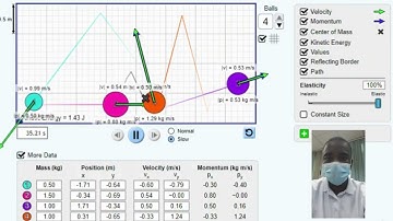 Elastic Collision Simulation | Science Experiment | Virtual Lab Simulation