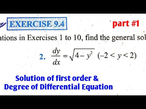 Cbse Class 12 Math S Chapter 9 Exercise 9 4 Ncert Solution Differential Equation Part 1 Youtube