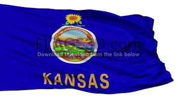 Isolated Waving National Flag of Kansas