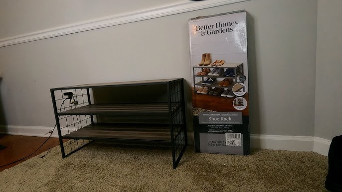 Better Homes & Gardens Farmhouse 3 Tier Shoe Rack, Gray, Holds up