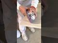 Carefully Cutting a Ceramic Tile in a Smooth Curve Using a Compact Angle Grinder #shorts