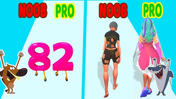 Perfect Level #54 NOOB VS PRO VS HACKER in Digit Run, Career Rush  -game android ios Zig vs Sharko