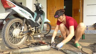 Genius Girl Repairs and Restores  Electric Motorbike  Repair motorcycle exhaust pipes