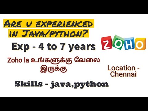 Zoho Software Developer Vacancy 🔥 | Backend Developer (Java, Python) | 4-7 Yrs Exp | Chennai Jobs