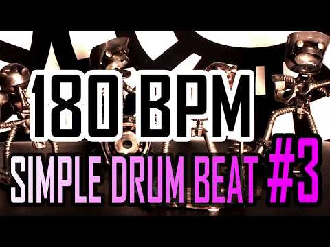 180-bpm---simple-beat-#3---4/4-straight-rock-drum-track---metronome---drum-beat