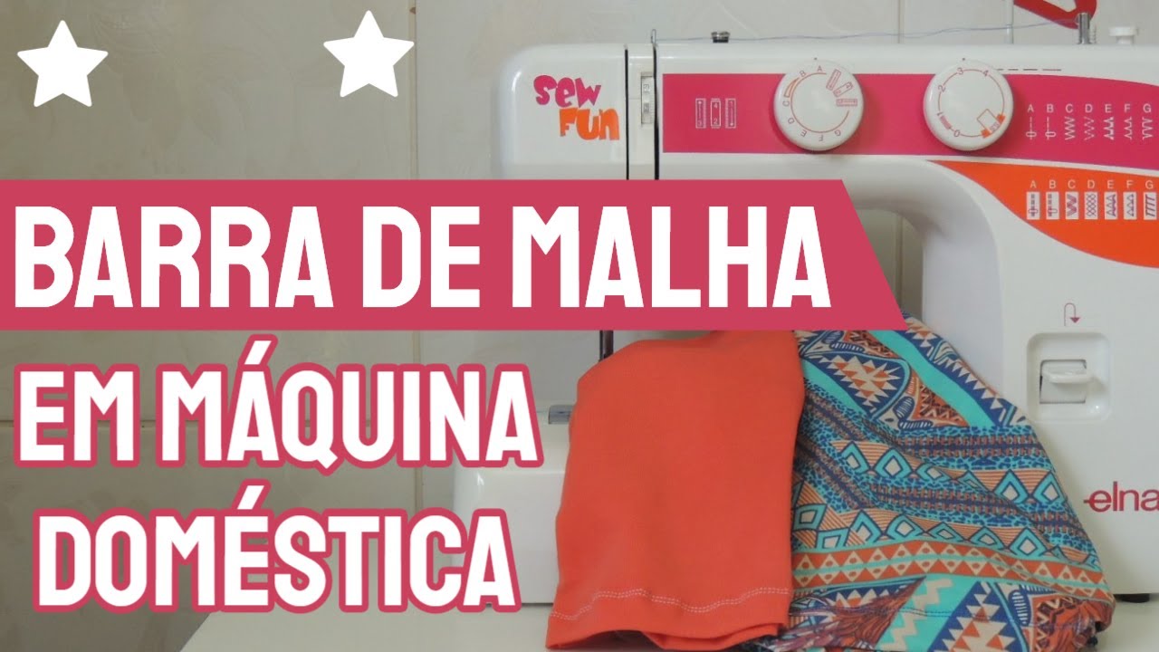 Como fazer Barra na máquina doméstica - Barra em malha tipo galoneira