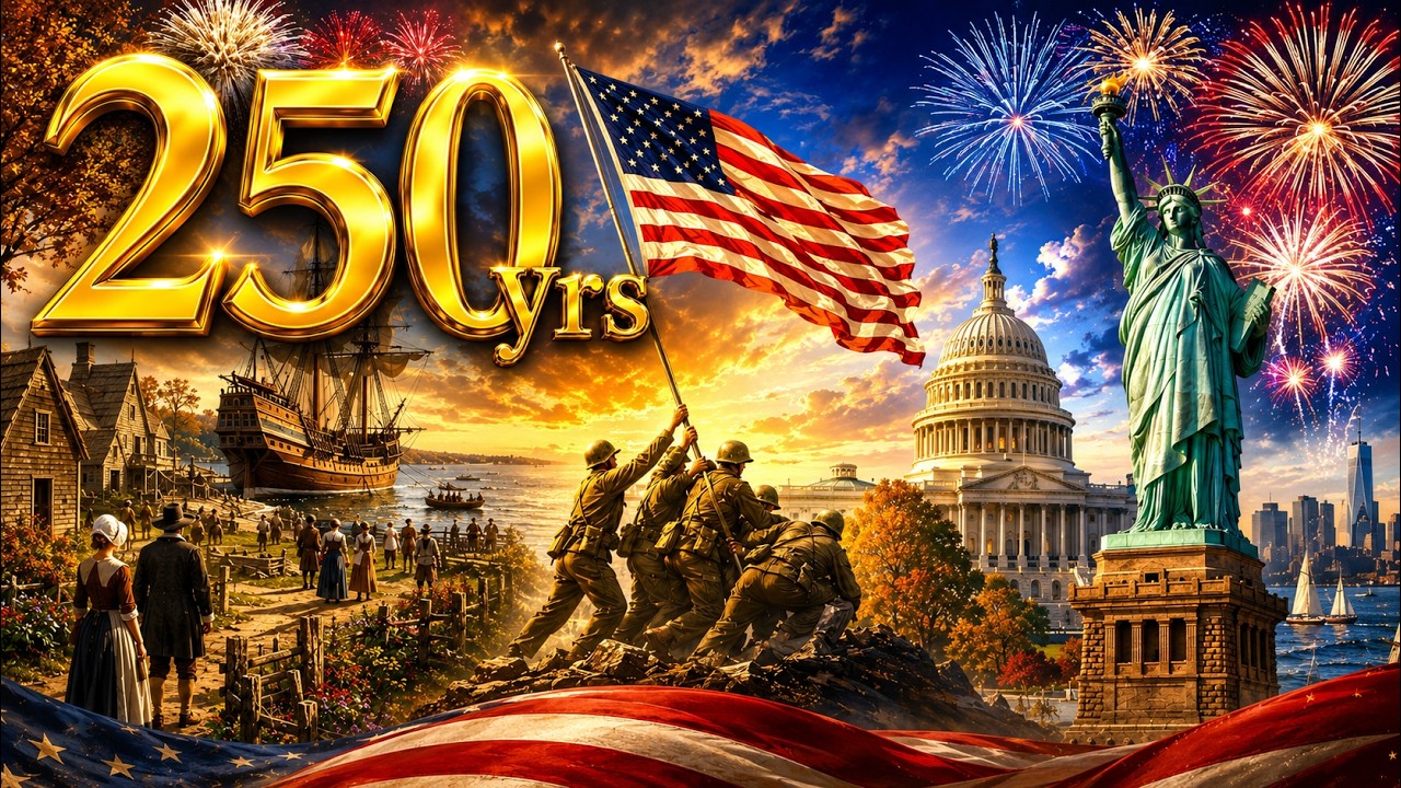 4TH OF JULY 250 YEAR CELEBRATION TV BACKGROUND VIDEO