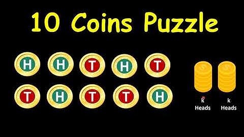10 coins puzzle || 10 Coins blindfold puzzle || Interview puzzles