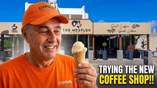 TRYING THE NEW COFFEE SHOP IN PERNERA - THE MOUFLON!!