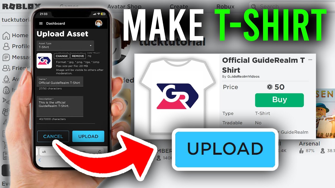 How To Make A T Shirt In Roblox Mobile (Updated Menu) - Full Guide 