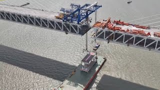 World's longest cablestayed bridge's steel girders installed