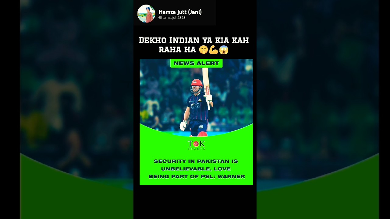 David Warner Big statement on Pakistan security 😱😳🤔