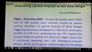 Write a newspaper report on Cyclone Amphan in West Bengal