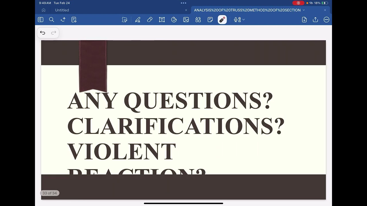 Analysis of Frames - Method of Members (Part 3)