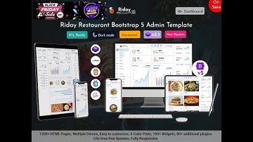 Bootstrap 5 Admin Web App with Responsive Restaurant Dashboard – Riday
