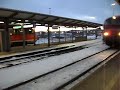 Durchfahrt des EC 195 Zürich HB-München Hbf mit 2x BR218  In Kaufering am 03.01.2011