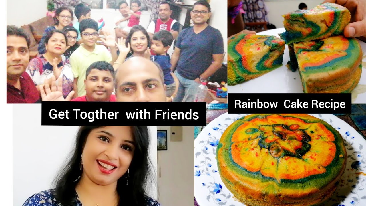 Colorful  Vanilla Tea Cake Recipe|Tea Cake Recipe Without Butter|Rainbow Vanila Cake Without Butter