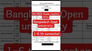 BA/BSS Exam Routine 2025,Bangladesh open university Xm routine #BOU #openuniversity #banaraslitfest