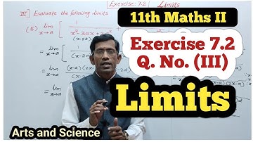 Class 11th Math Part 2 Exercise 7.2 Q No (3) | Limits