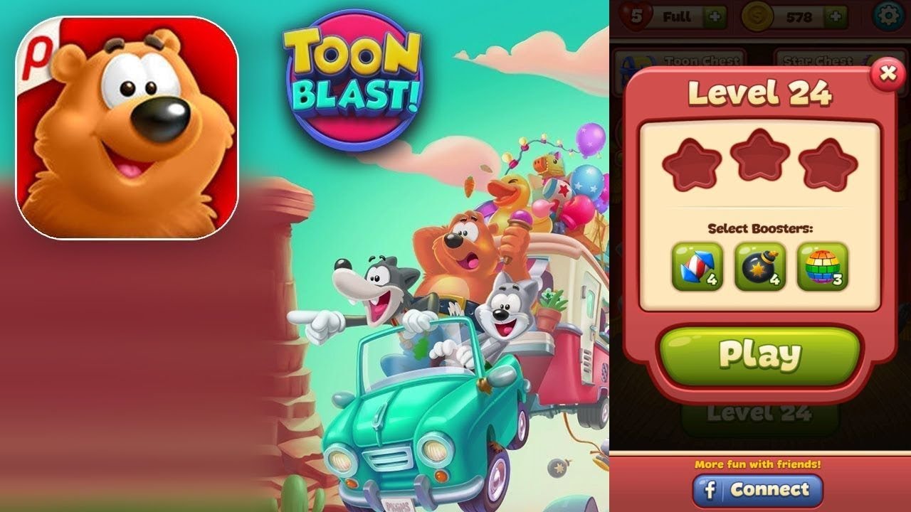 Toon Blast Level 24 HD 1080p