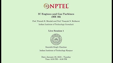 Session 01: IC Engines and Gas Turbines NPTEL 2025