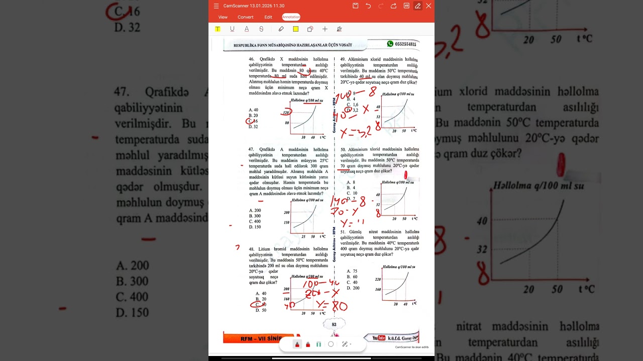 2026Kimya Rfm hazırlıq.Gəray Əşirov Rfm vəsait.Həllolma (46-56)#keşfet#keşfetbeniöneçıkar #rfm#kimya