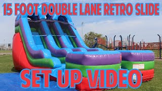15 Double Lane Retro Slide Setup Inflatable Water Slide Setup Tutorial