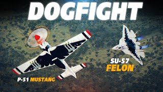 P51 Mustang Vs Su57 Felon Dogfight | Digital Combat Simulator | DCS |