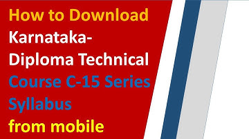How to Download Karnataka Diploma Technical Course C15 Syllabus Copy from mobile #Diploma #Syllabus