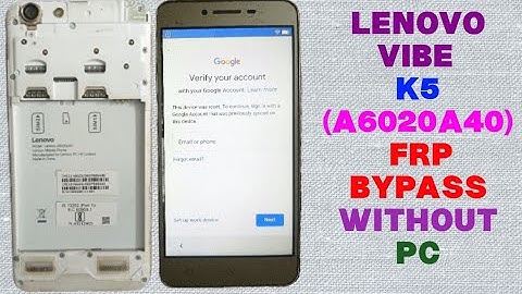 Lenovo Vibe K5 ( A6020A40 ) FRP BYPASS 100% Working without pc//2023